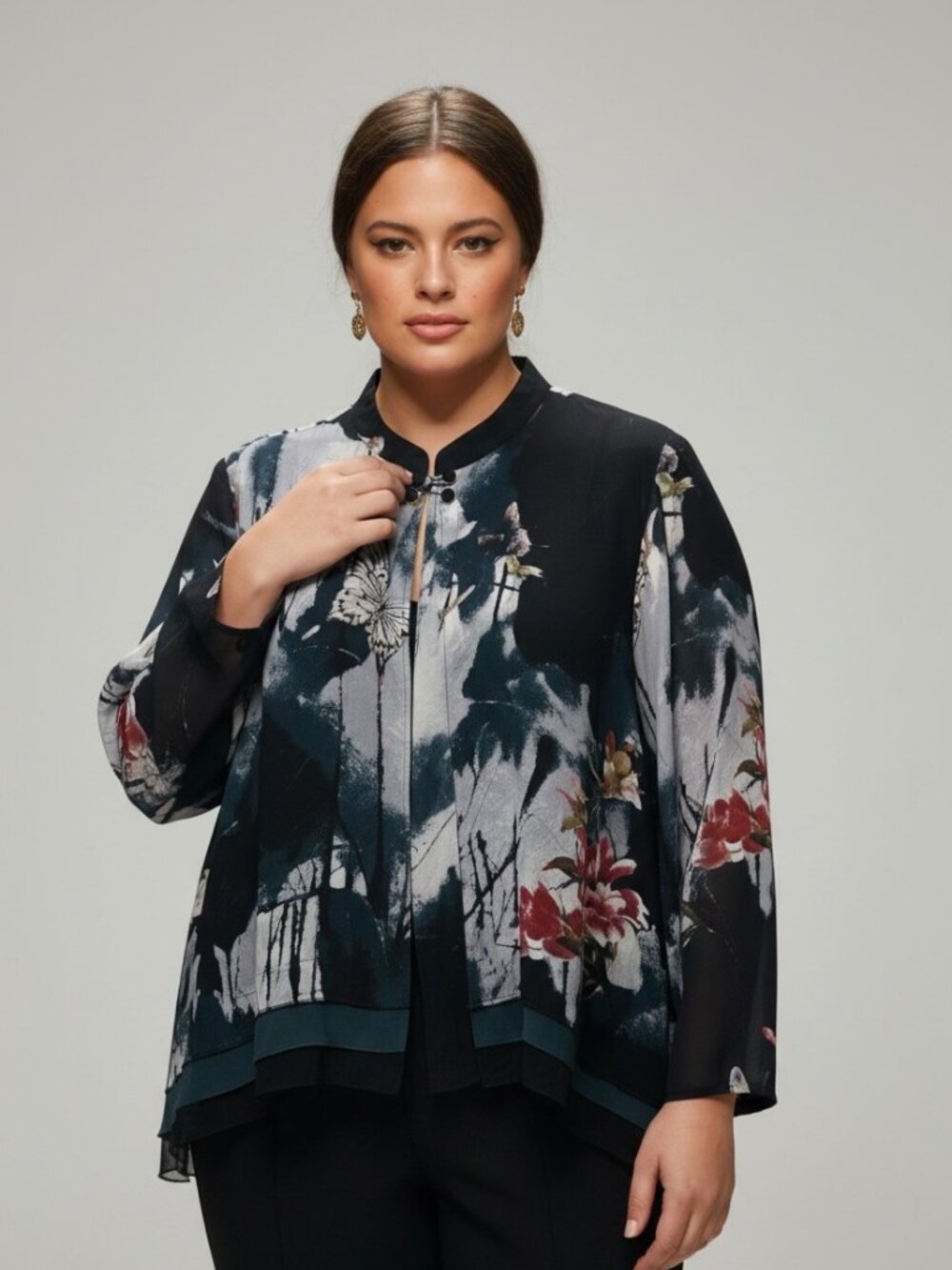 Citron Santa Monica Art to Wear Butterfly Floral Jacket Silk Blend Fairy Y2K 1X